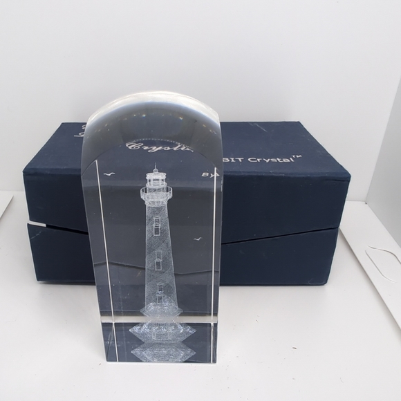 Cape Hatteras Light House Genuine Lead Crystal Statue By Bit Crystal NWOT - Picture 7 of 16